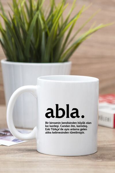 Hediyedukkani White Big Sister Word Meaning Printed Mug