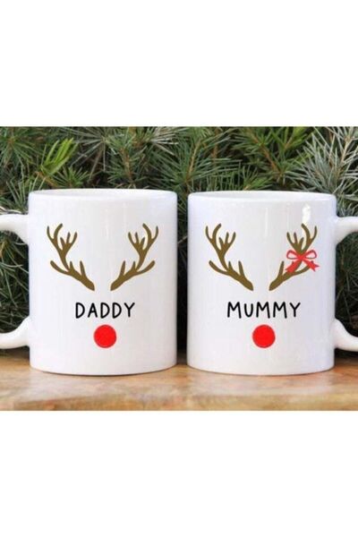 HobiShop New Year's Special Design Christmas Mom and Dad Couple Cup