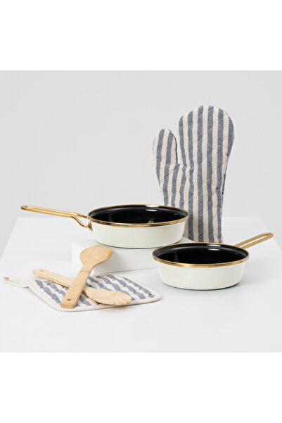 English Home Bratpfannen-Set, 2-teilig, emailliert, Edelstahlgriff, ofenfest,...