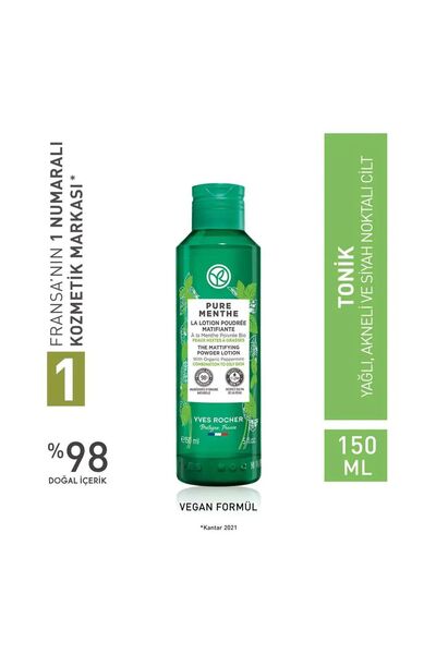 Yves Rocher Pure Menthe Pudralı Tonik Karma ve Yağlı Cilt 150 ML- Carest Cosm...