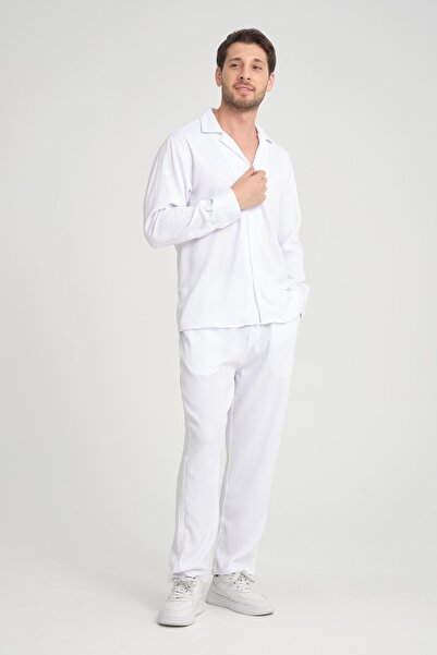 Rocqerx R-4396 Apache Collar Long Sleeve Shirt and Elastic Waist Pants Set