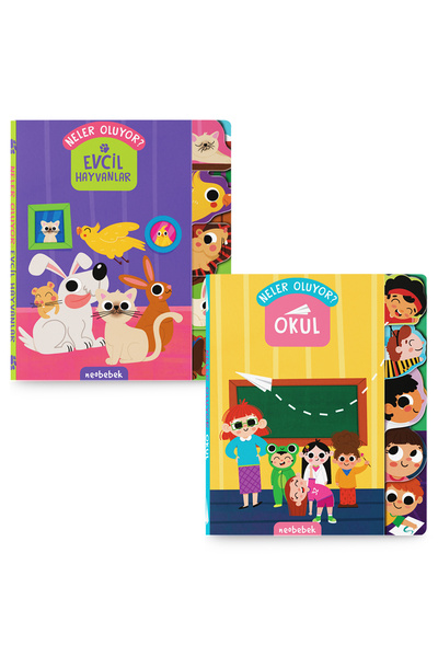 Neobebek Neler Oluyor Serisi 2li Set (Okul-Evcil Hayvanlar)