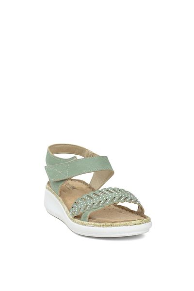 Ayakkabı Fuarı Green Women's Sandals - Elite Sry216918C Flat Model