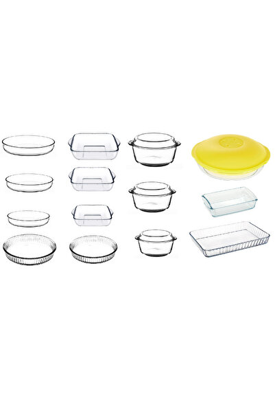 Paşabahçe borcam tepsi - tencere seti 17 li borcam mutfak çeyiz seti takımı