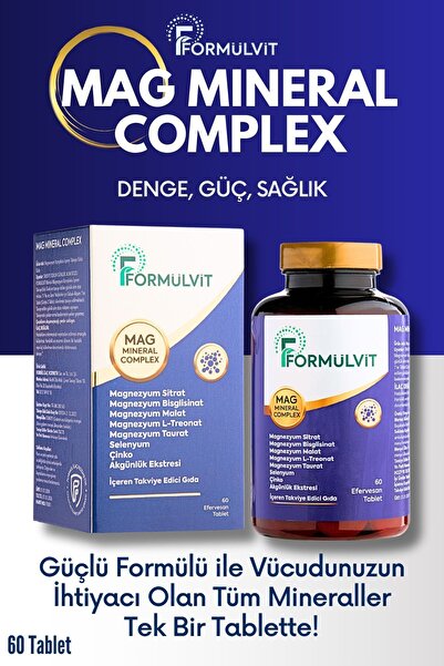 FORMÜLVİT Magnezyum Kompleksi Içeren Malat, Sitrat,bisglisanat Takviye Edici ...