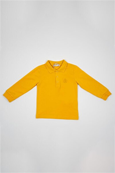 Adisia Erkek Çocuk Sarı Polo Yaka Uzun Kollu Kışlık Sweatshirt