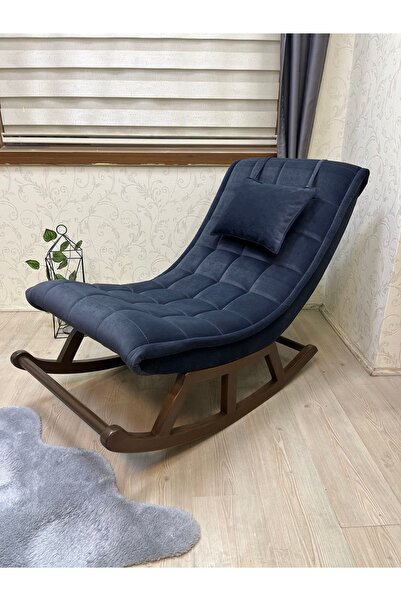 Asedia Miskin Ceviz Antrasit Ahşap Sallanan Sandalye Dinlenme Emzirme Baba Tv Okuma Koltuğu Berjer