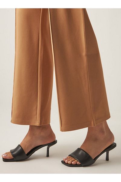 Celeste Women's Solid Slip-On Sandals with Kitten Heels