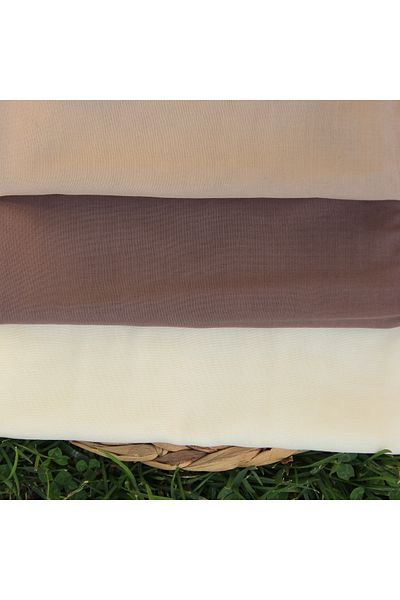 VEGA MODA Τυρόπανο 3 τεμαχίων Απλό Ινδία - Απλό Χρώμα, Κρεμ Βιζόν Πέτρα