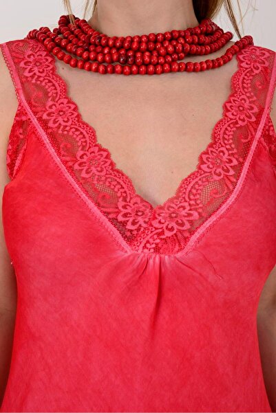Park Moda 21336 V YAKA ASKILI DANTELLİ BLUZ