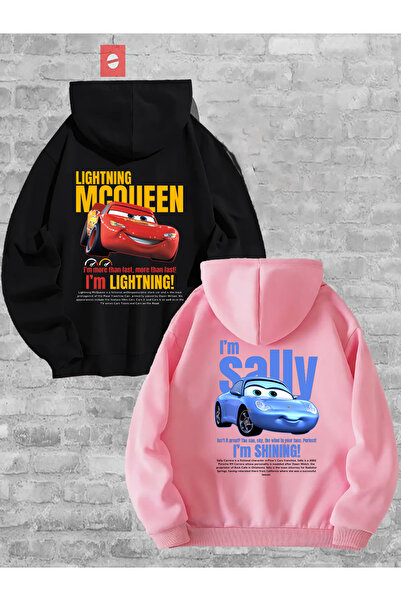 FULL TOLERANCE Unisex Siyah Beyaz I'm Sally Ve Şimşek McQueen Cars Baskılı 2'...