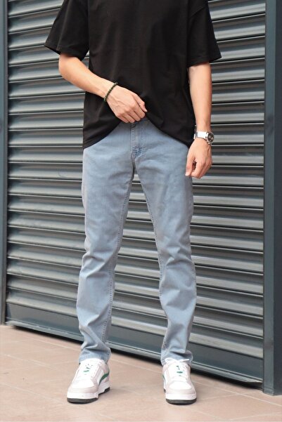 inpool بنطلون جينز رجالي، مقاس عادي، من قماش الدنيم، ليكرا، جينز دينم