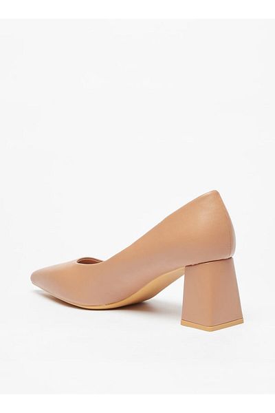 Flora Bella by Shoexpress Solid Slip-On Pumps with Block Heels