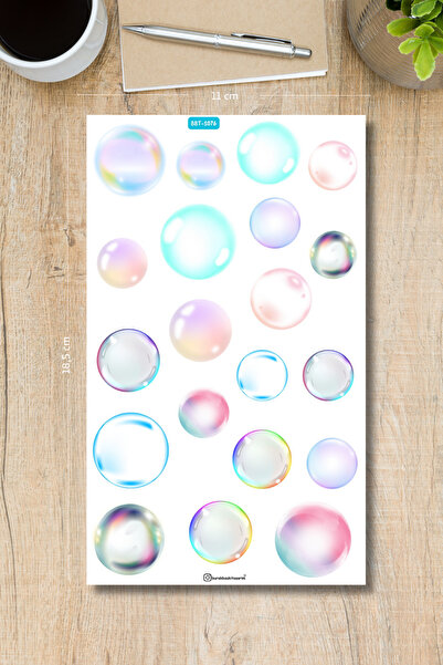 Burak Baskı Tasarım Colorful Bubbles Sticker Sheet - Planner, Bullet Journal,...
