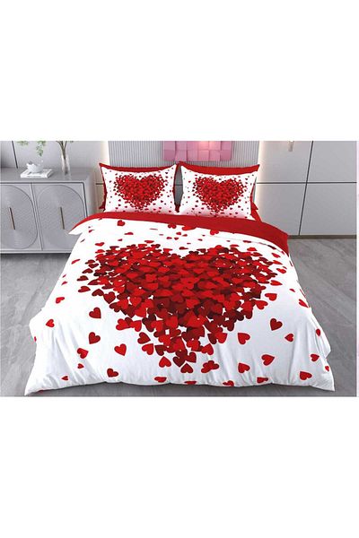 MİHMAN HOME Patterned Cotton Satin Duvet Cover Set