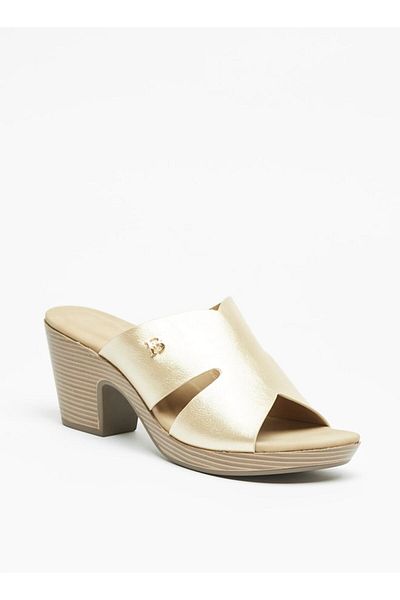 Flora Bella by Shoexpress Floral Bella Cutout Detail Slip-On Sandals with Block Heels