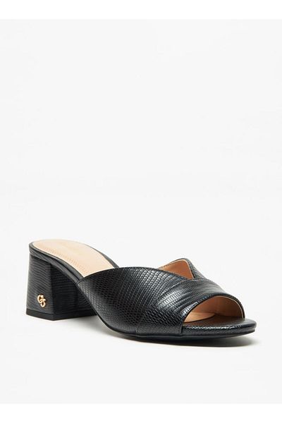 Celeste Women's Textured Slip-On Sandals with Block Heel