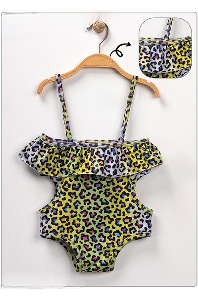 BUUFUU Patterned and Printed Girls' Swimsuit - ASORTİ