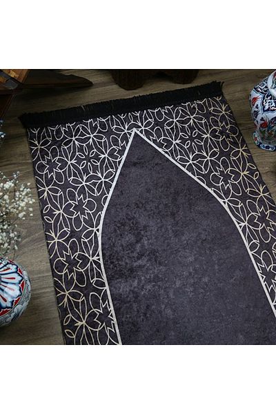 Asyabayrak سجادة صلاة نيلوفر خضراء - غير مبطنة