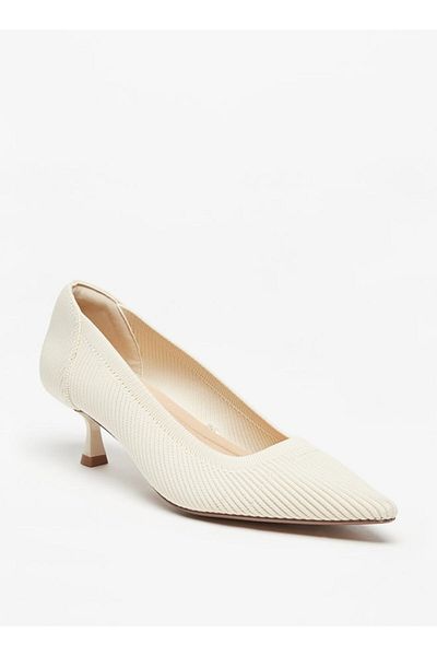 Celeste Women's Textured Slip-On Pumps with Kitten Heels