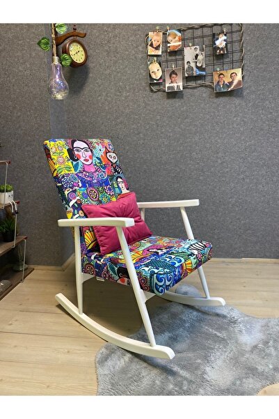 Asedia Trend Lake Diego Modern Ahşap Sallanan Sandalye Dinlenme Emzirme Baba ...