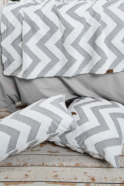 HAMUR Bed Runner Throw Pillow Set Bohemian Punch Punch Pattern Bedspread Line Gray