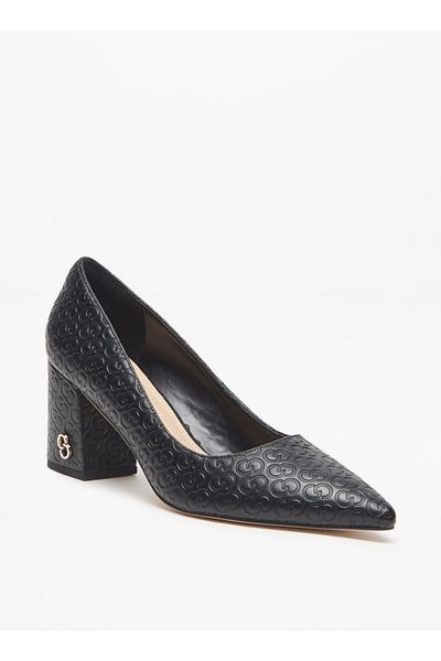 Celeste Women's Textured Slip-On Shoes with Block Heels
