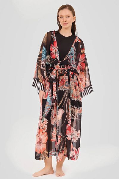 ALFASA Tulle Patterned Chiffon Pareo - Saw Design