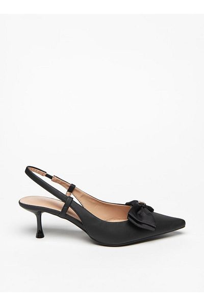 Flora Bella by Shoexpress Bow Embellished Slingback Pumps with Flared Heels