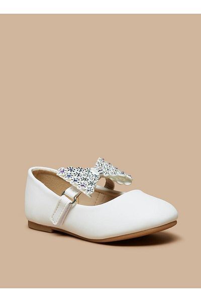 Flora Bella by Shoexpress Embellished Bow Applique Mary Jane Shoes