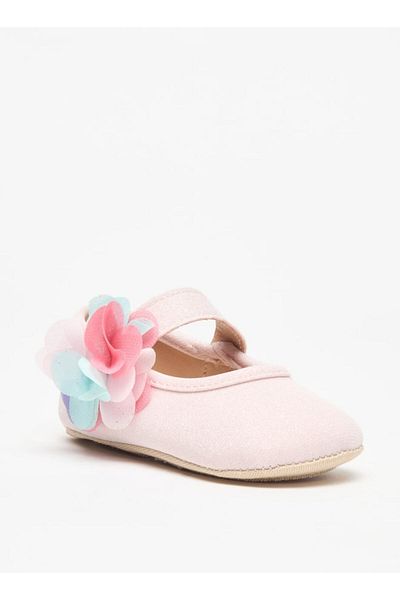 Barefeet Floral Trim Booties with Hook and Loop Closure