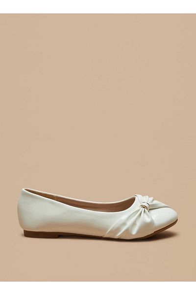Flora Bella by Shoexpress Solid Slip-On Ballerina Shoes with Bow Accent