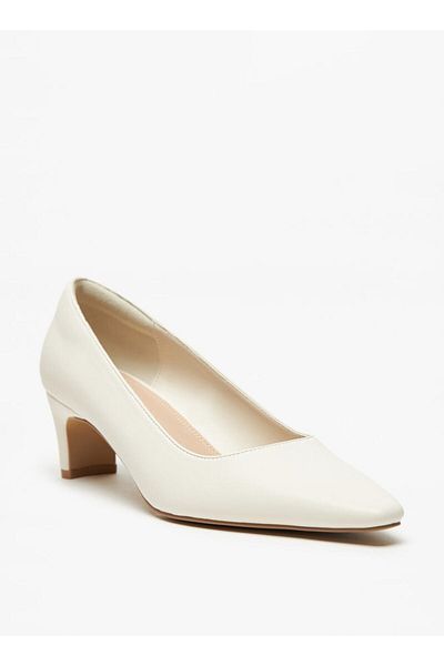 Celeste Women's Solid Pointed Toe Pumps with Block Heels