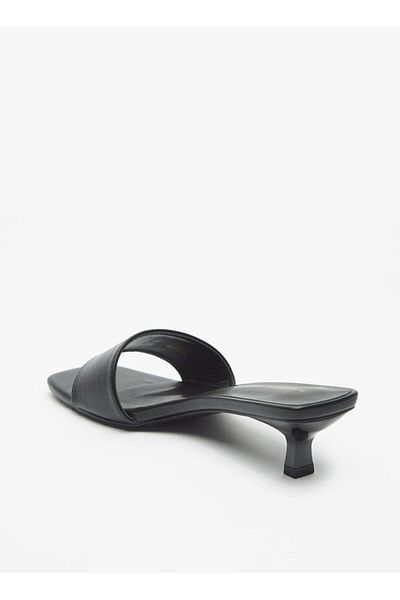 Flora Bella by Shoexpress Solid Slip-On Sandals with Kitten Heels