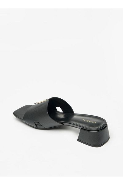 Flora Bella by Shoexpress Logo Accent Slip-On Sandals with Block Heels