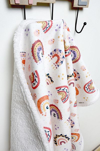 HAMUR Fluffy Baby Blanket 80x100 Cm Sky Powder Sheep Feather Blanket