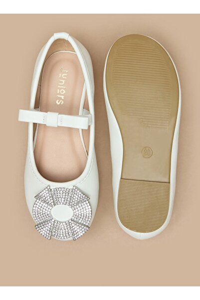 Juniors Embellished Round Toe Slip-On Ballerina Shoes