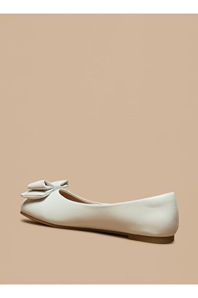 Little Missy Solid Slip-On Round Toe Ballerina with Bow Detail