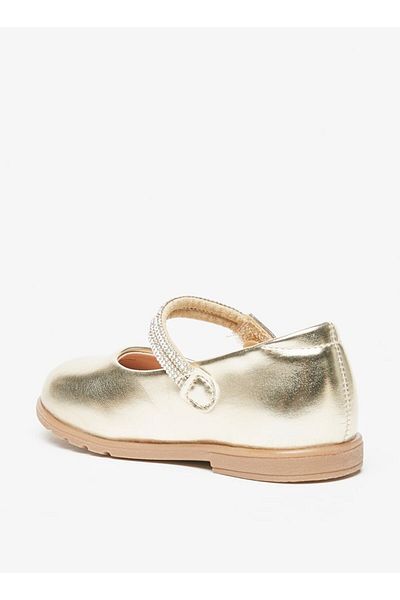 Flora Bella by Shoexpress Embellished Mary Jane Shoes with Hook and Loop Closure