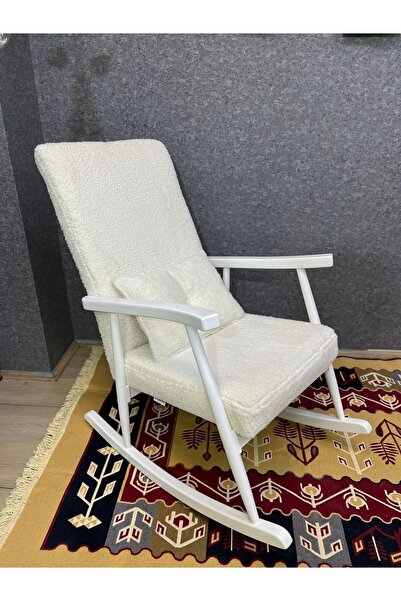 Asedia Trend Lake Teddy Krem Sallanan Sandalye Dinlenme Emzirme Baba Tv Okuma...