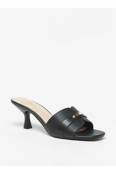 Celeste Women's Monogram Print Slip-On Sandals with Kitten Heels