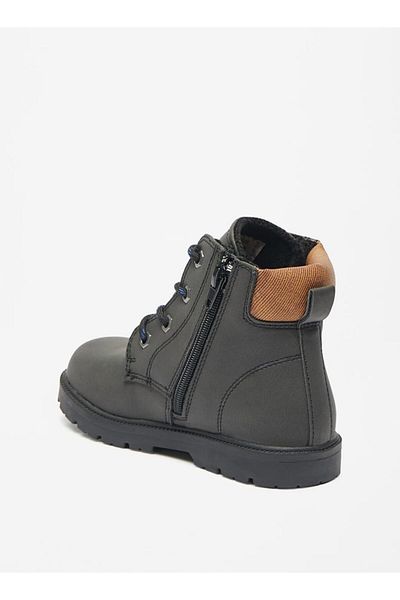 LBL by Shoexpress Solid Ankle Boots with Zip Closure