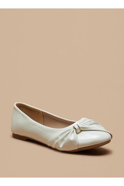 Flora Bella by Shoexpress Solid Slip-On Ballerina Shoes with Bow Accent