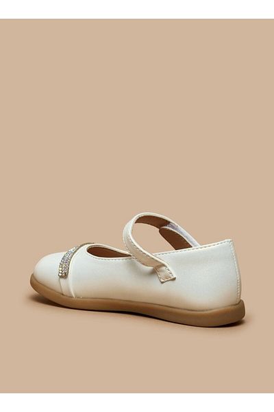 Barefeet Embellished Flower Applique Ballerina Shoes with Hook and Loop Closure