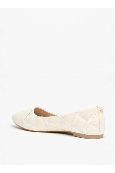 Flora Bella by Shoexpress Embroidered Slip-On Round Toe Ballerina Shoes