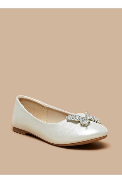 Flora Bella by Shoexpress Butterfly Embellished Slip-On Round Toe Ballerina Shoes