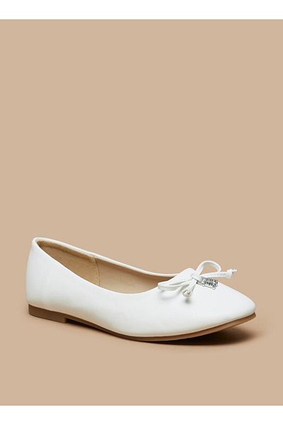 Flora Bella by Shoexpress Solid Slip-On Ballerina Shoes with Bow Applique
