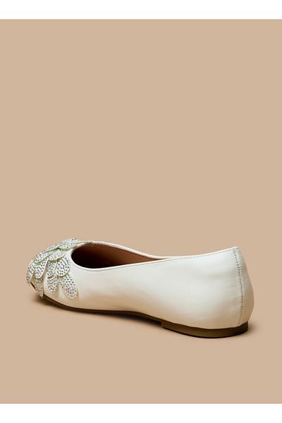 Celeste Girls' Floral Embellished Slip-On Ballerina Shoes