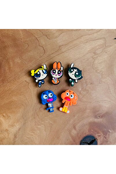 Crocs Jibbitz Terlik Süsü Powerpuff Girls ve Gumball 5 Li Set