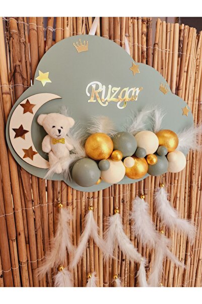 HD Different Kapı Süsü Ahşap Bulut Kapısüsü Bebek Odası Isimlik Strafor Toplu